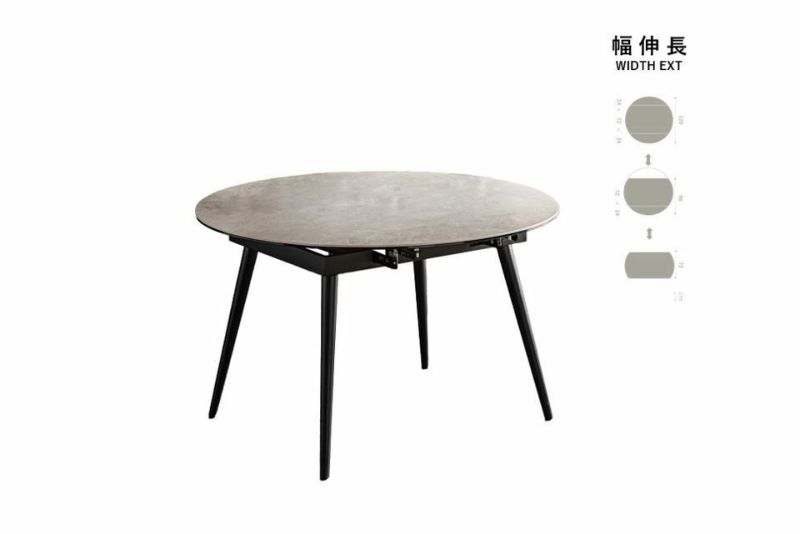 セラ UP CELA 120 Circle Ext-Dinning Table (CR) | UP TOWN